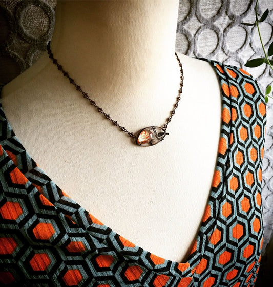 Necklace Bird Orange TAMARUSAN
