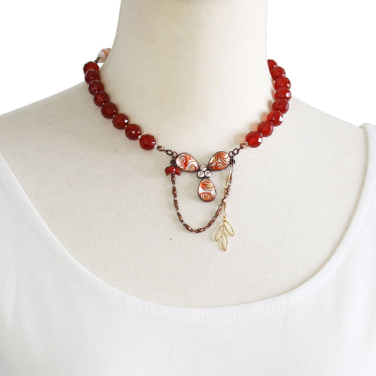 Choker Carnelian Orange Agate TAMARUSAN