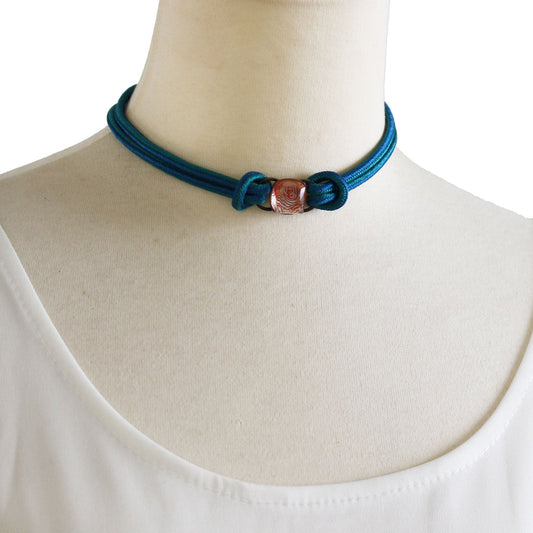 Choker Silk Braid Orange Blue Vortex TAMARUSAN