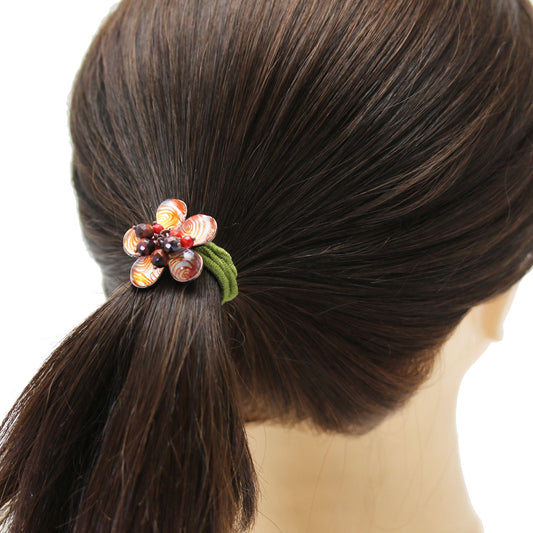 Gorgeous Elastic Orange Flower Coral TAMARUSAN