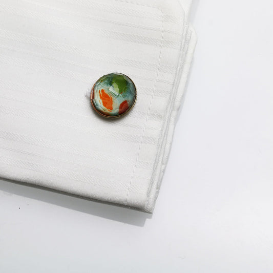 Cuff Links Blue Chrysanthemum TAMARUSAN