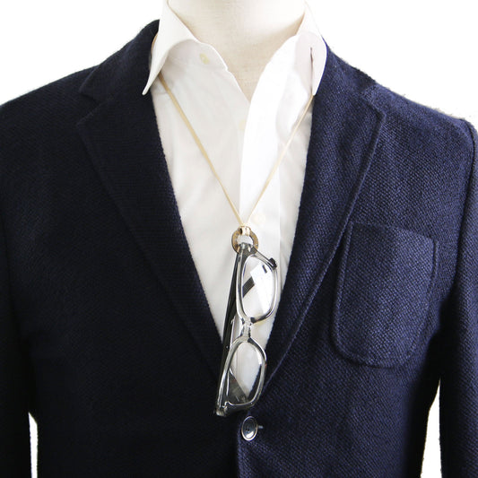 Eyeglass Holder Leather 2Way Blue TAMARUSAN