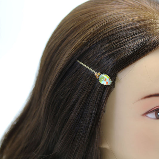 Hairpin Rhinestone Chrysanthemum Orange TAMARUSAN