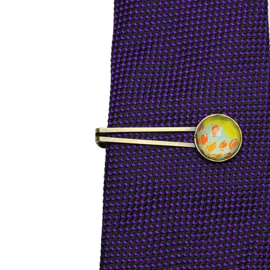 Tie Clip Round Multicolor Japanese Chrysanthemum TAMARUSAN