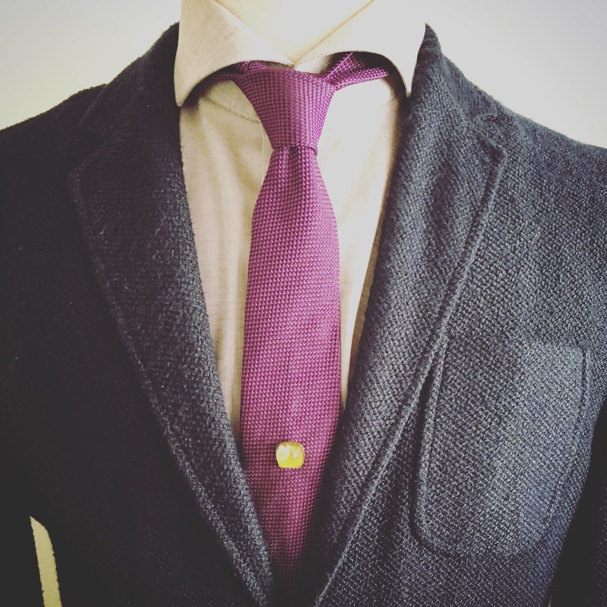 Tie Tack Chrysanthemum Square Green TAMARUSAN