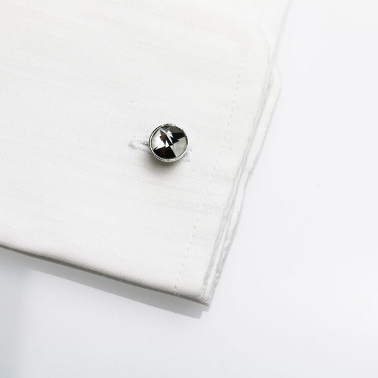 Cuff Links Black White Small TAMARUSAN