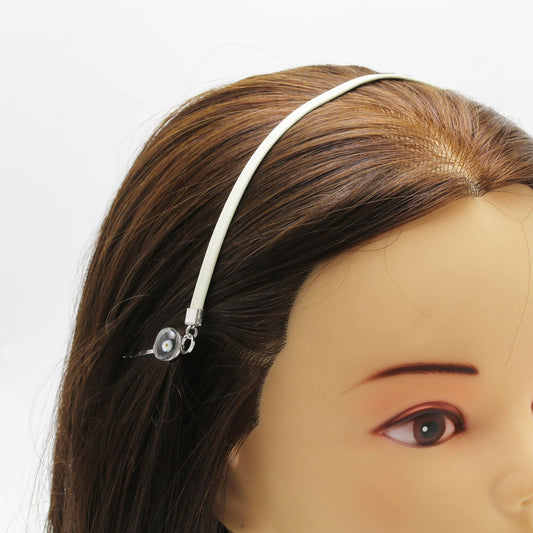 Hair Band Black White Leather TAMARUSAN