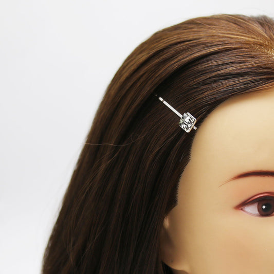 Simple Hairpin Check Black White TAMARUSAN