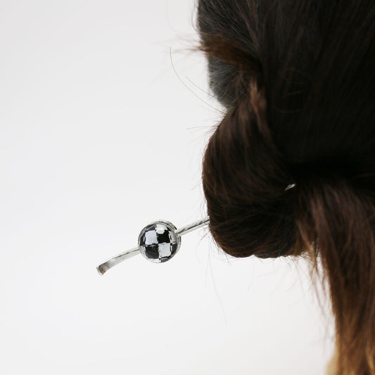 Stick Hairpin Black White Check Stripe TAMARUSAN