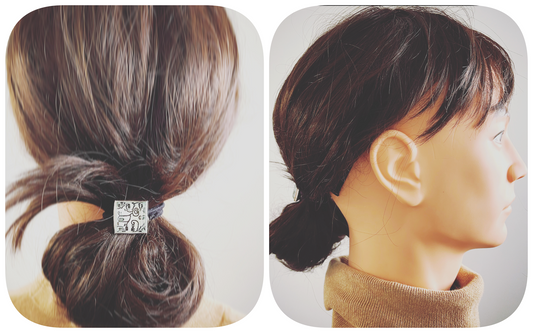 Simple Hair Elastick Arabesque Black White TAMARUSAN