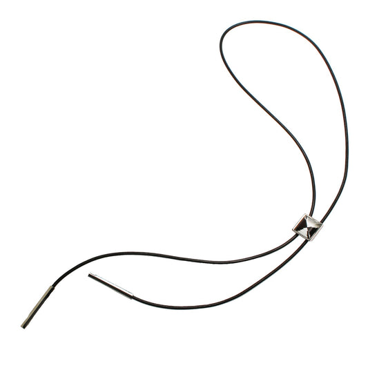 Leather Strap Bolo Tie Black White Simple TAMARUSAN