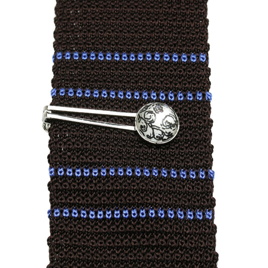 Simple Tie Clip Simple Black White Round TAMARUSAN