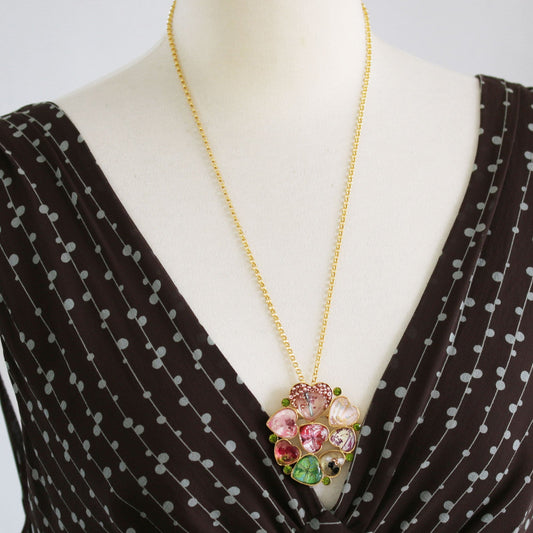 Brooch Necklace Gold Colorful Multicolor TAMARUSAN