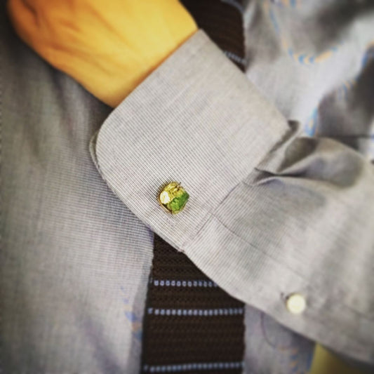 Cuff Links Lily Green Square TAMARUSAN