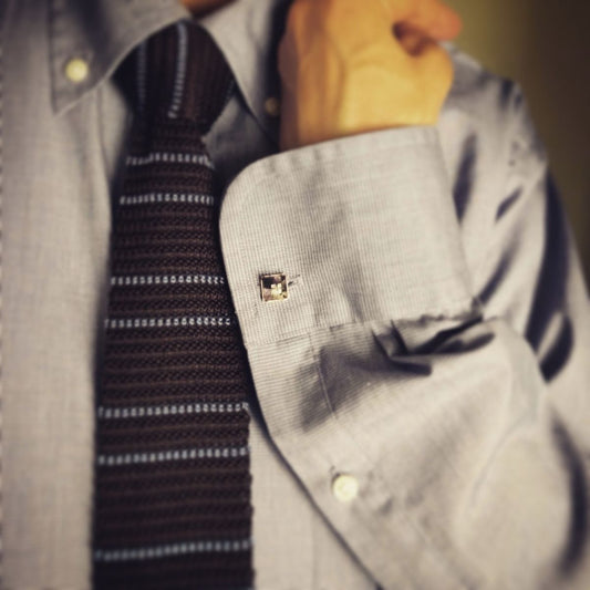 Cuff Links Liliy Purple Square TAMARUSAN