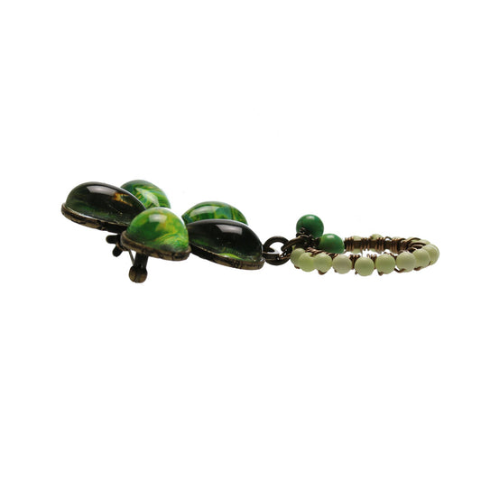 Eyeglass Holder Brooch Flower Lily Green TAMARUSAN