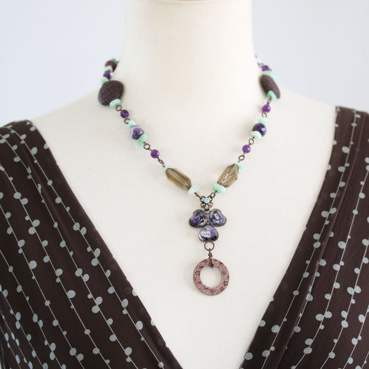 Glasses Holder Necklace Lily Purple TAMARUSAN
