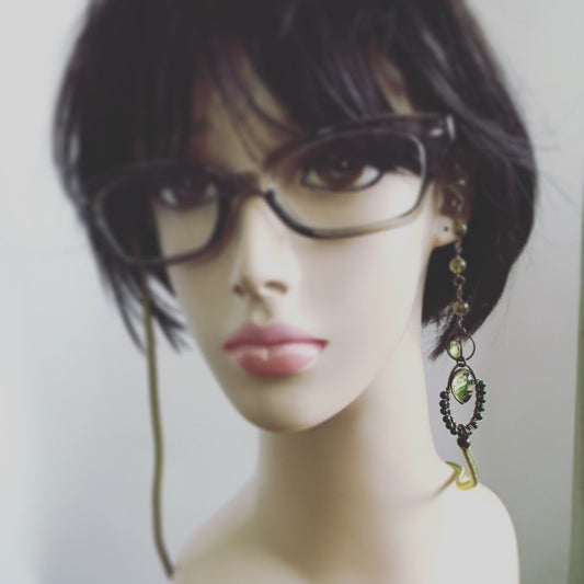 Eyeglass Chain Braid Silk Green TAMARUSAN