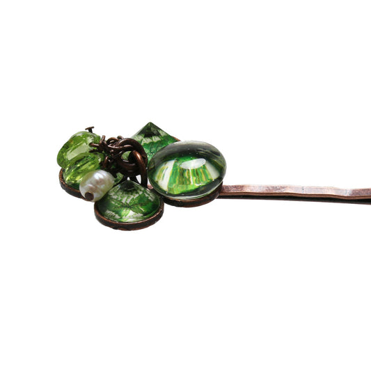 Hairpin Flower Peridot Green TAMARUSAN