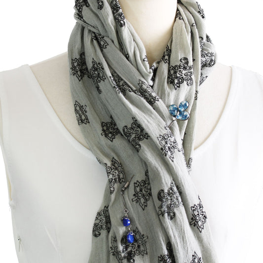 Long Hatpin Lapis Lazuli Lily Blue Leaf TAMARUSAN