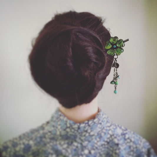 One Stick Hairpin Flower Green Lily TAMARUSAN