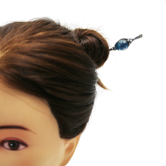 Hair Stick Hairpin Blue Lilies TAMARUSAN