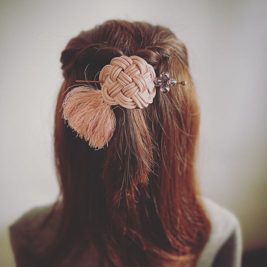 Barrette Hair Stick Purple Silk TAMARUSAN