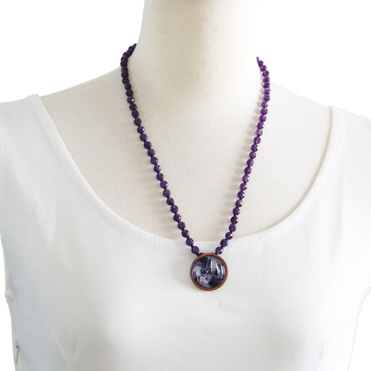 Necklace Purple Amethyst Lily TAMARUSAN
