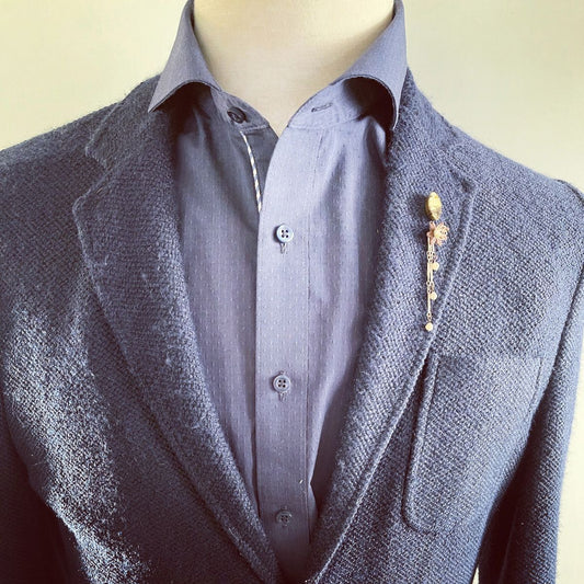 Pin Brooch Mother Of Pearl Lily Lace Brown TAMARUSAN