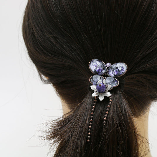 Gorgeous Elastic Purple Lily Butterfly Flower TAMARUSAN