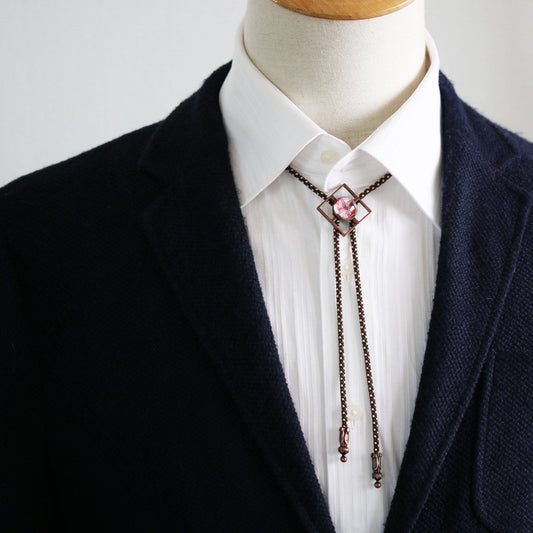 Silk Braid Bolo Tie Red Lily Unisex TAMARUSAN