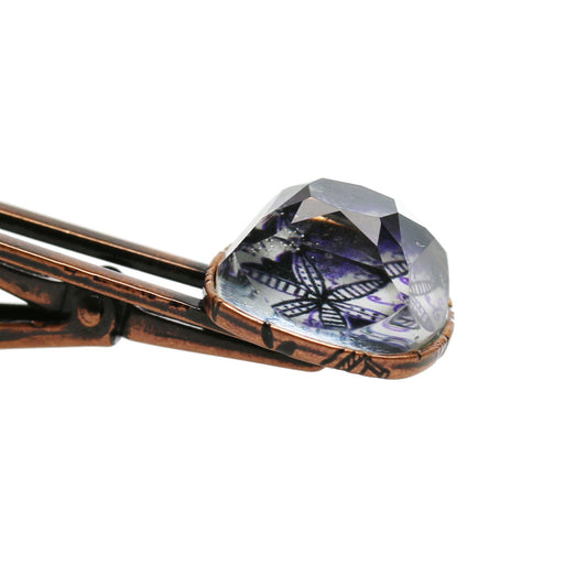 Simple Tie Clip Handmade Lily Purple TAMARUSAN