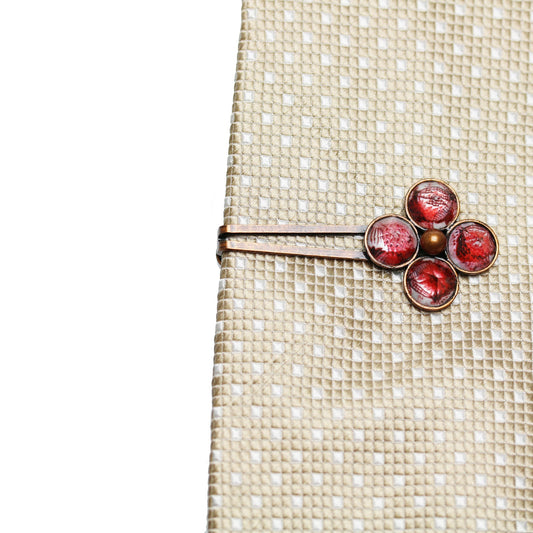 Gorgeous Tie Clip Lily Red Flower TAMARUSAN