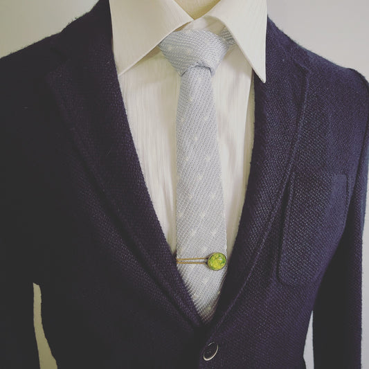 Tie Clip Green Round Lily TAMARUSAN