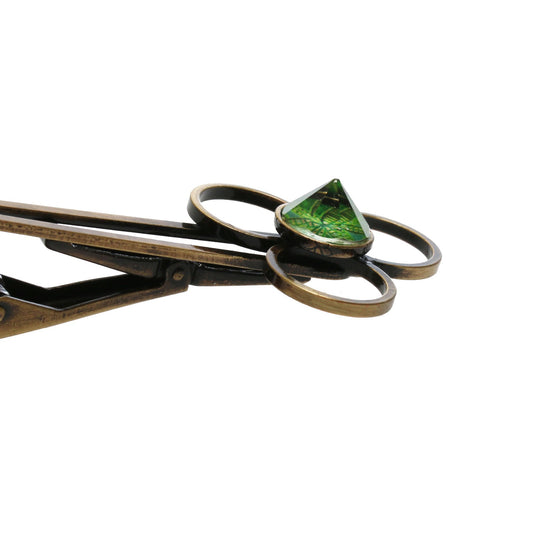 Gorgeous Tie Clip Lily Green Flower TAMARUSAN