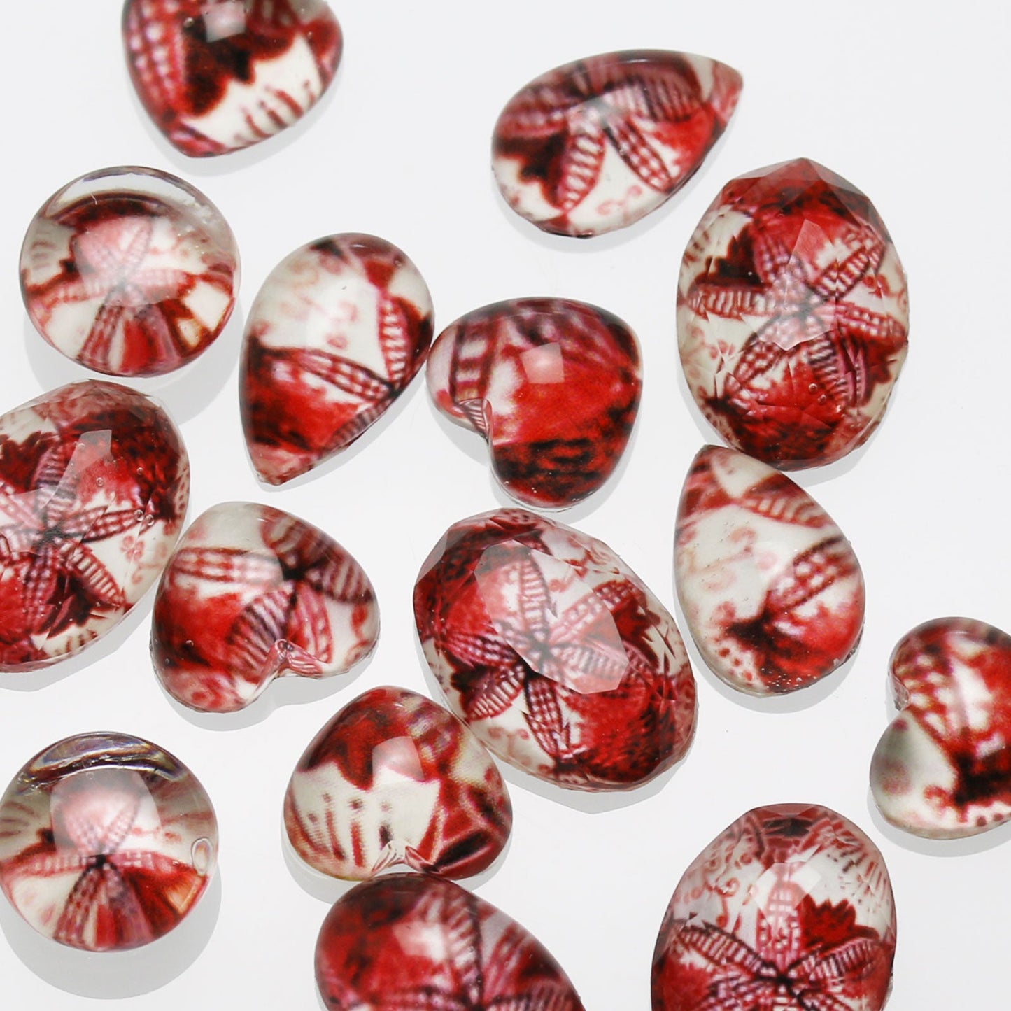 Cuff Links Red Lily Flower Unisex TAMARUSAN