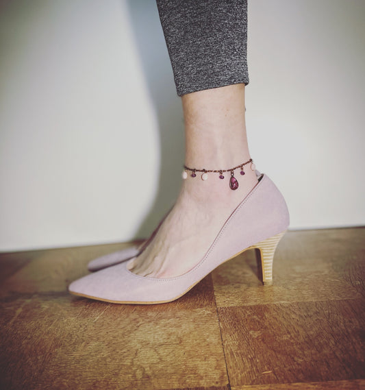 Anklet Pink Amethyst Fashion Accessory TAMARUSAN