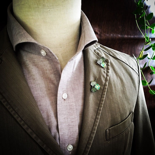 Ornamental Hatpin Square Three Pattern Green TAMARUSAN