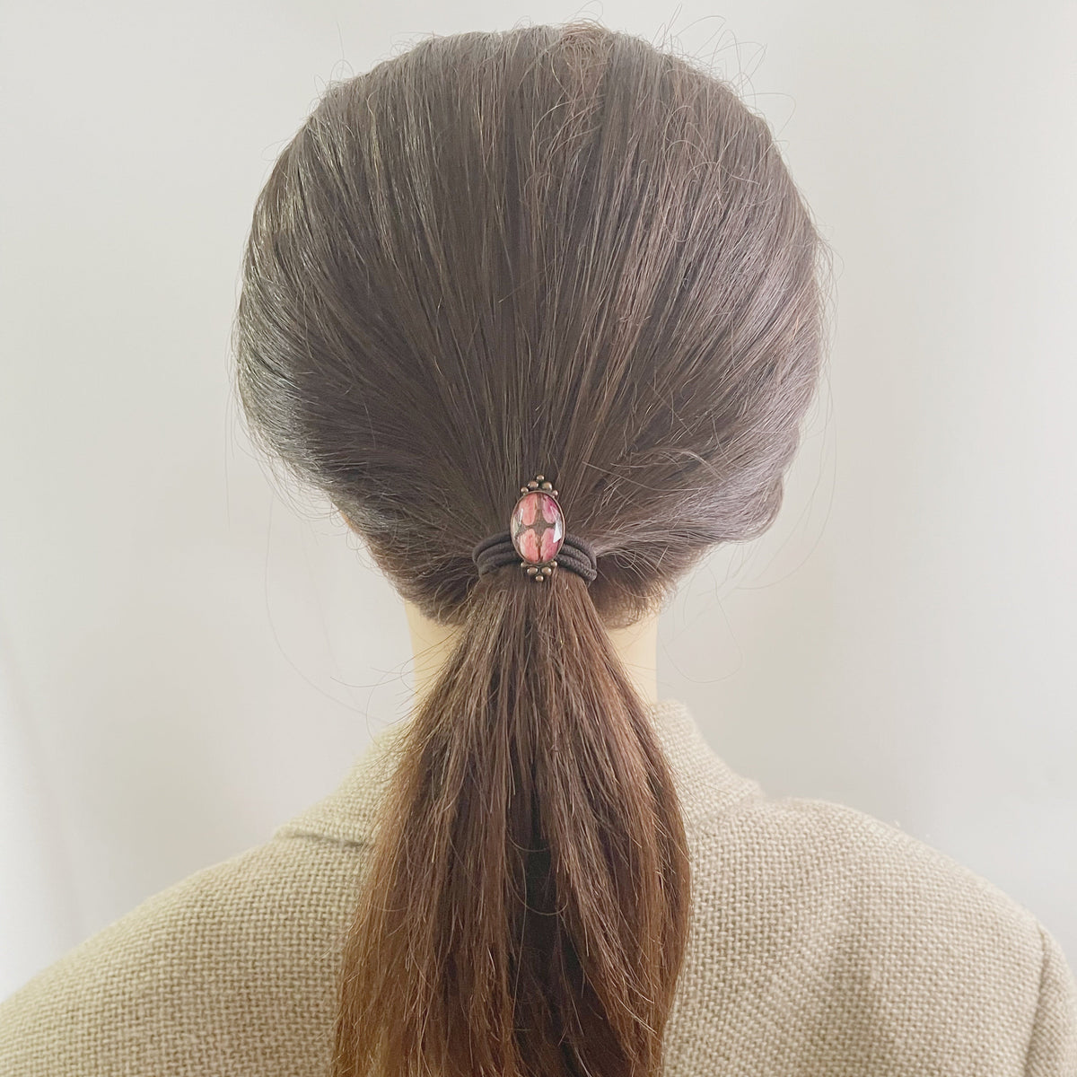Hair Tie Pink Oval Antique Style TAMARUSAN