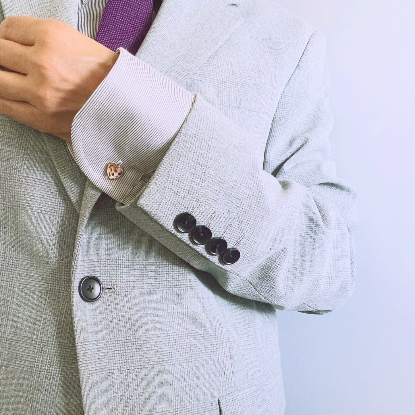 Cuff Links Hydrangea Heart Pink TAMARUSAN