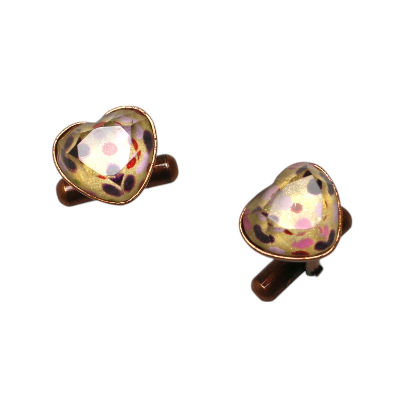 Cuff Links Hydrangea Heart Pink TAMARUSAN