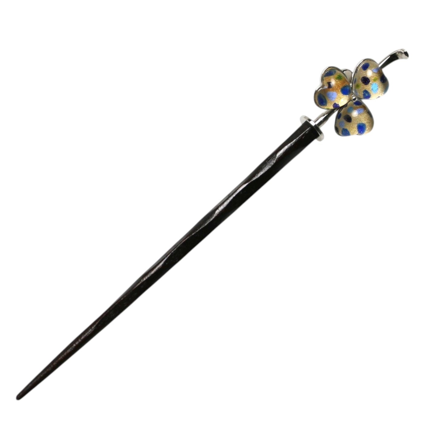 Hair Stick Flower Blue Wood TAMARUSAN
