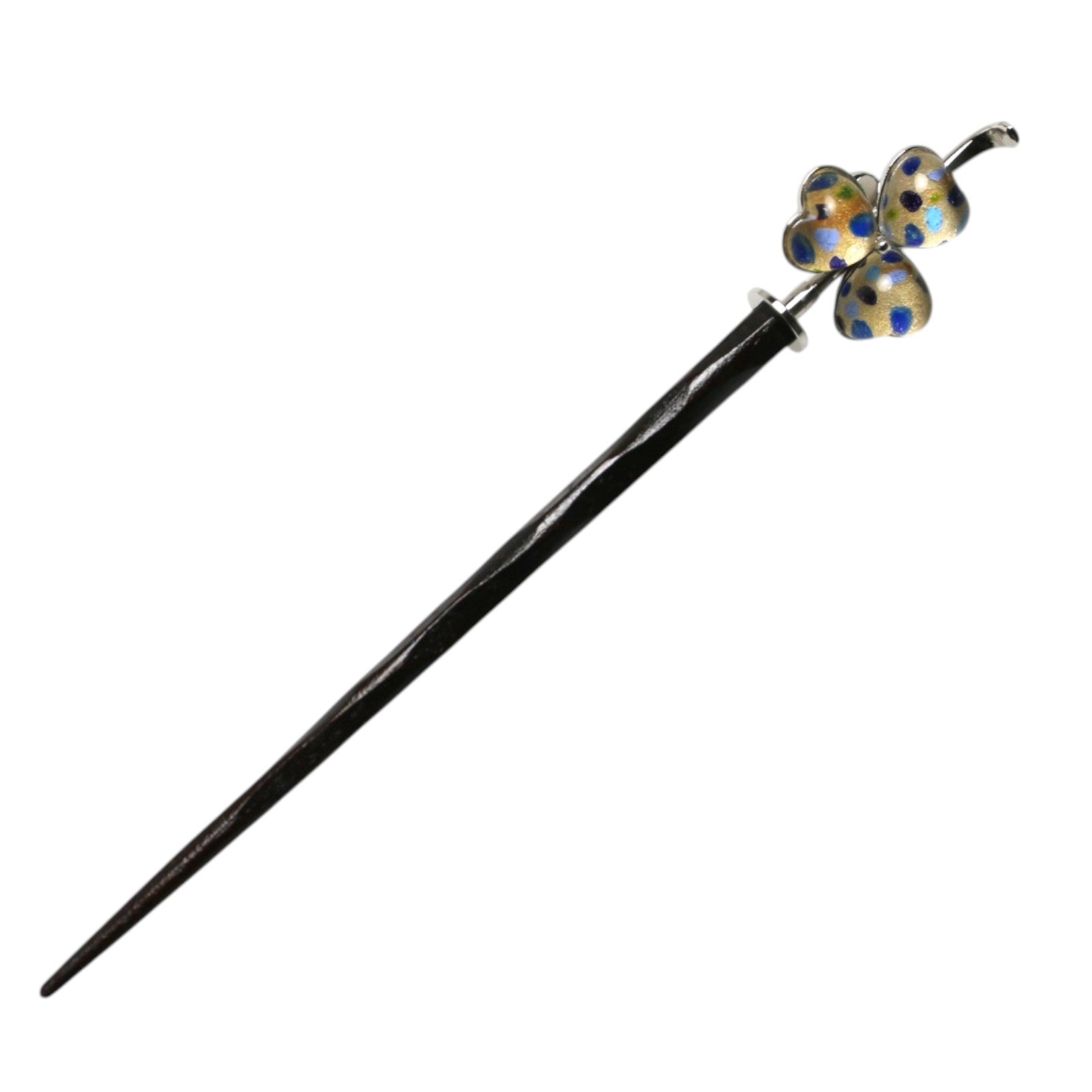 Hair Stick Flower Blue Wood TAMARUSAN