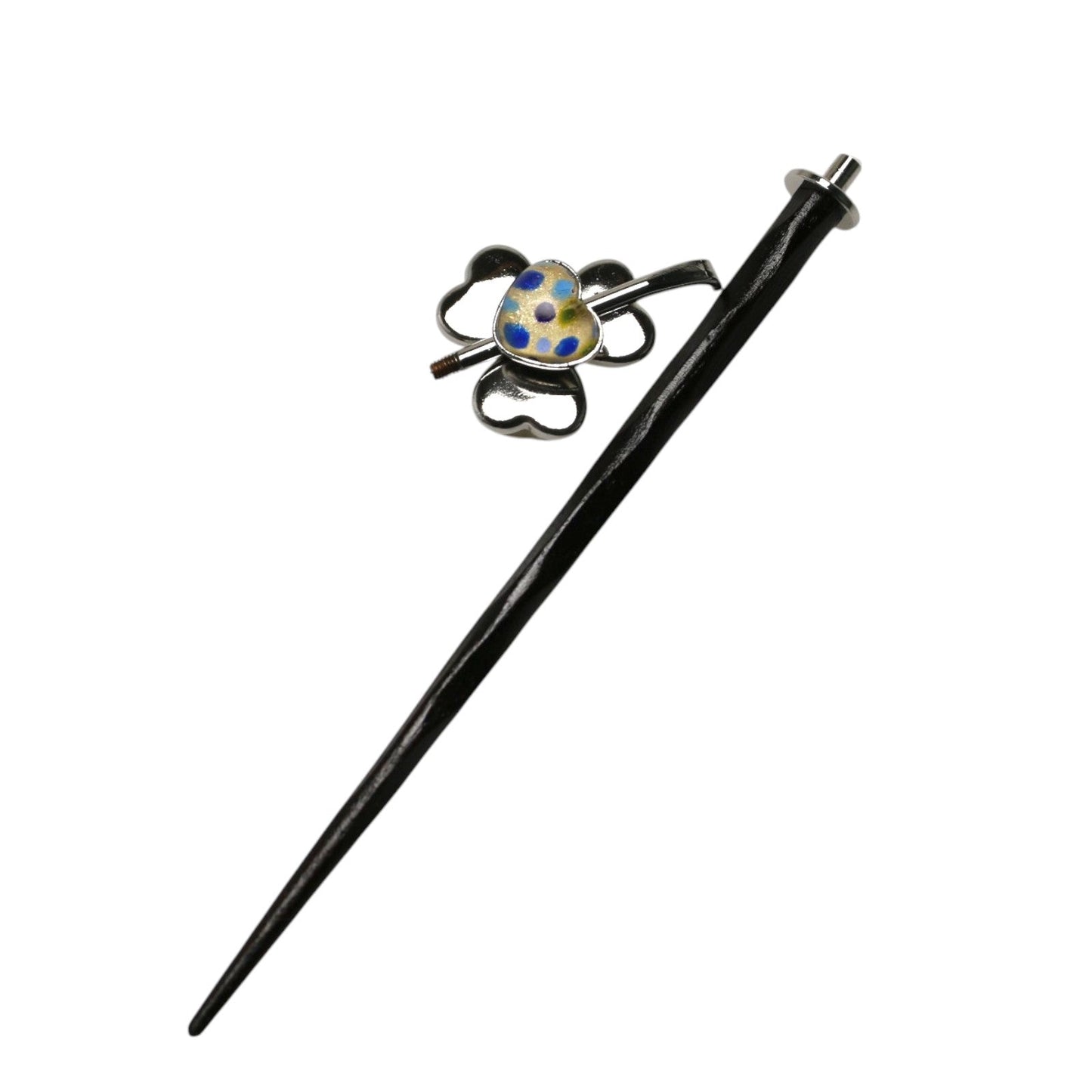 Hair Stick Flower Blue Wood TAMARUSAN