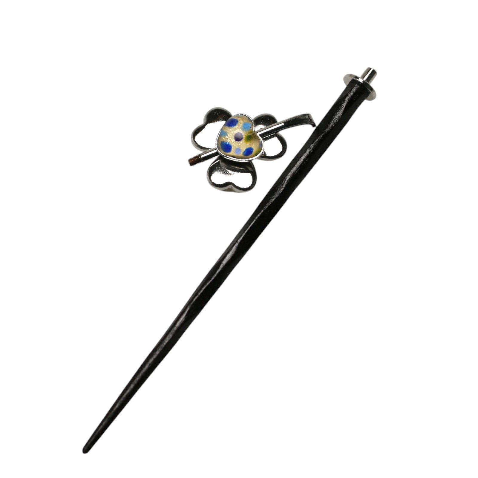 Hair Stick Flower Blue Wood TAMARUSAN