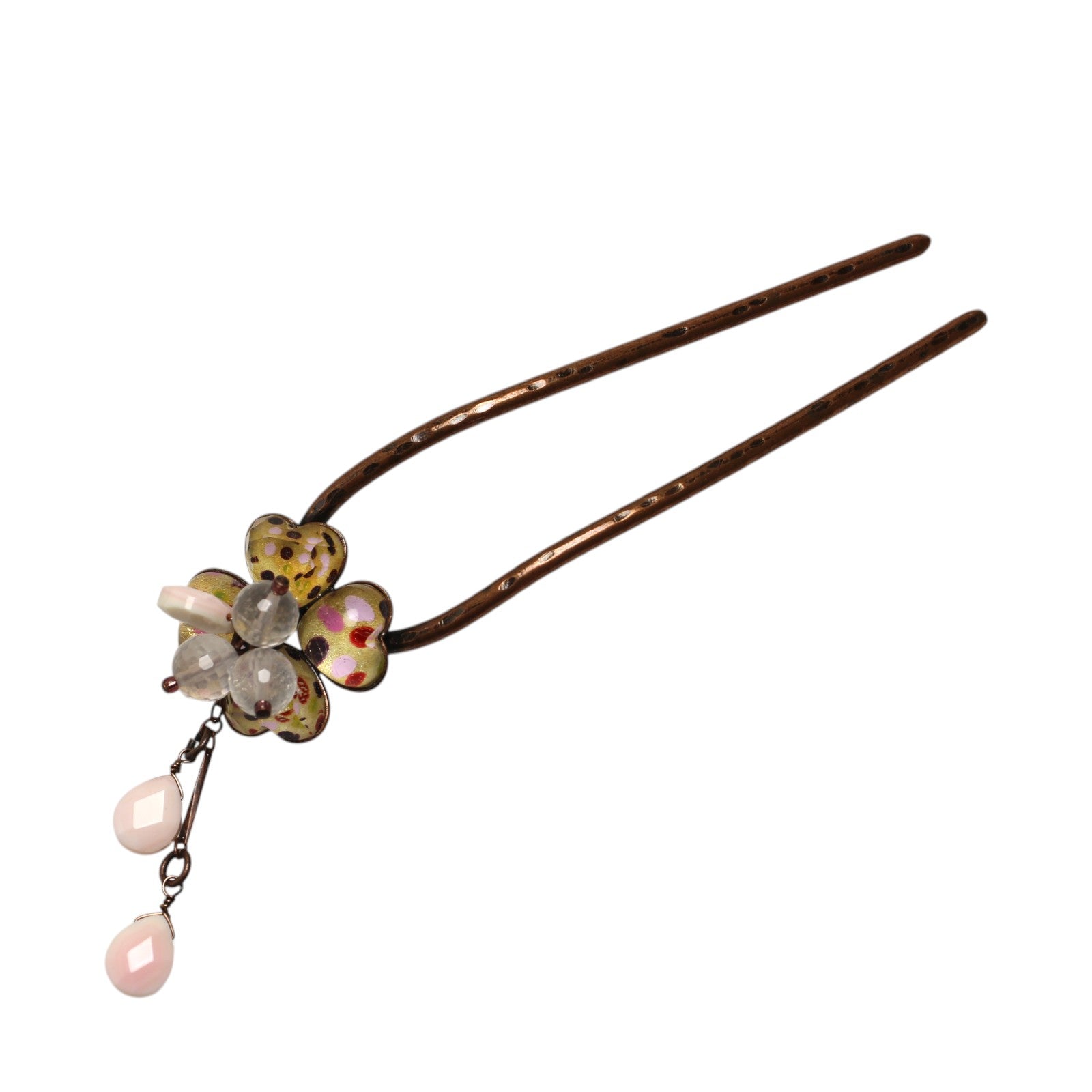 Short Hairpin Gold Jungle Pattern Multicolor TAMARUSAN