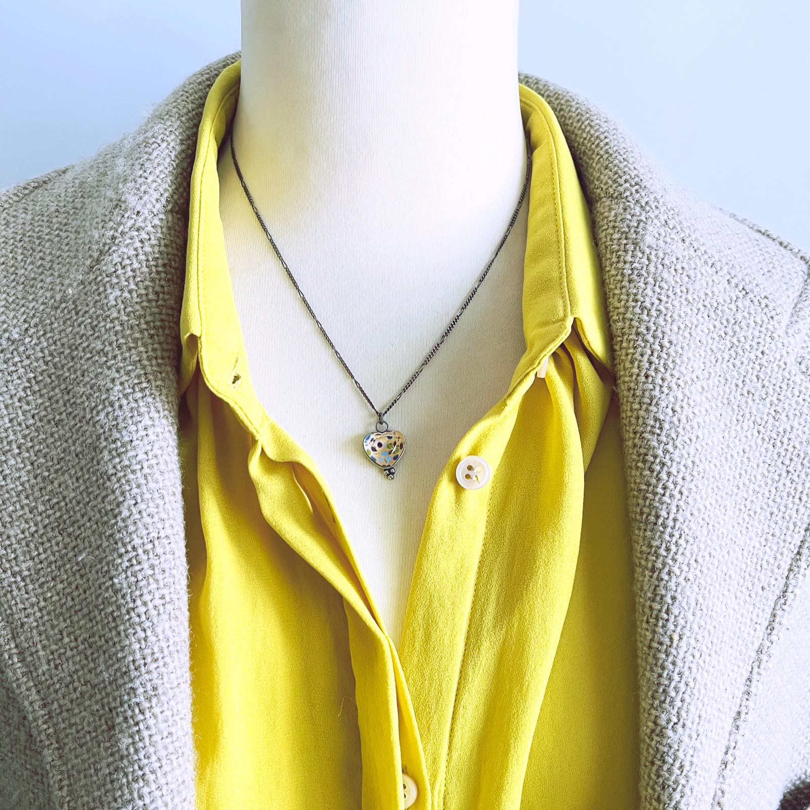 Necklace Blue Hydrangea Heart TAMARUSAN