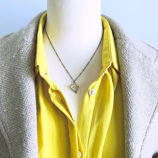 Necklace Blue Hydrangea Heart TAMARUSAN