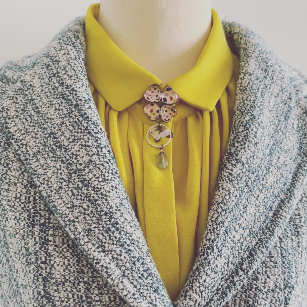 Pin Brooch Pink Hydrangea Flower TAMARUSAN