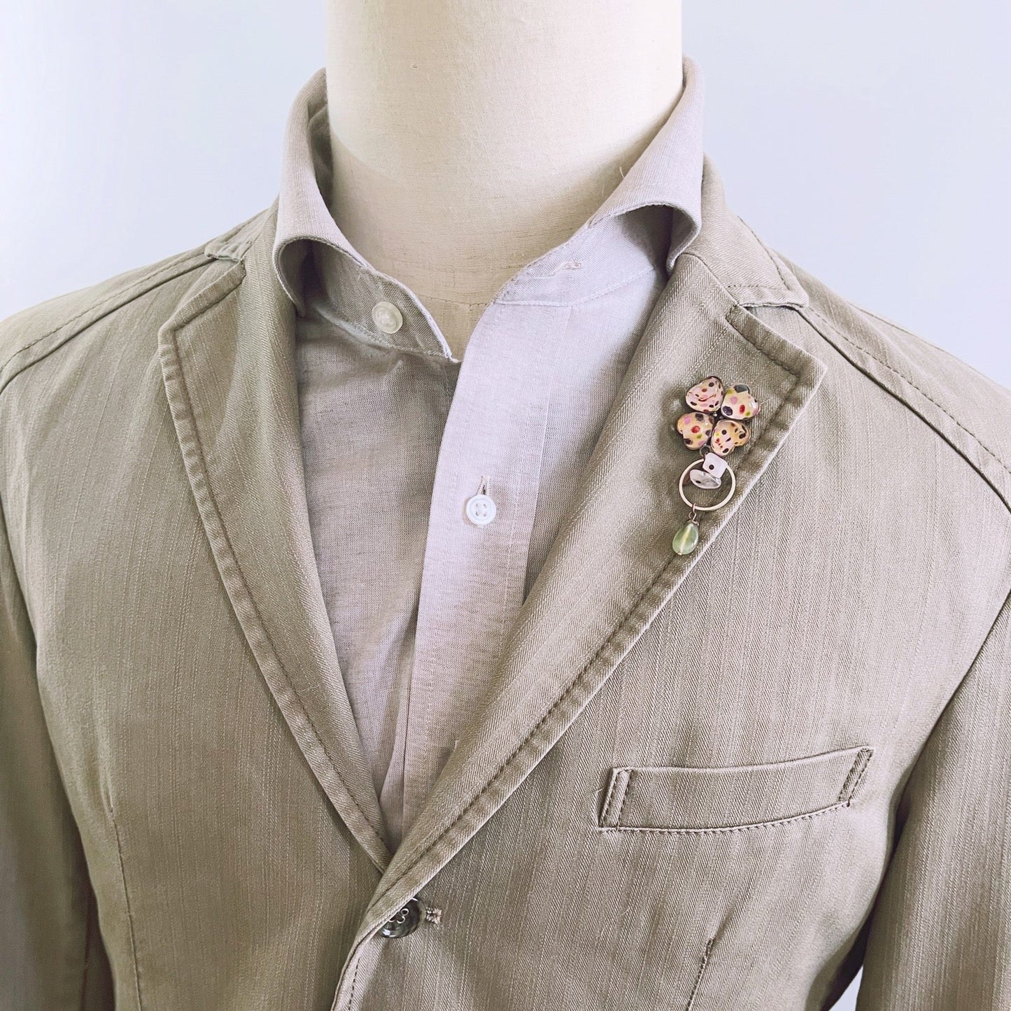 Pin Brooch Pink Hydrangea Flower TAMARUSAN